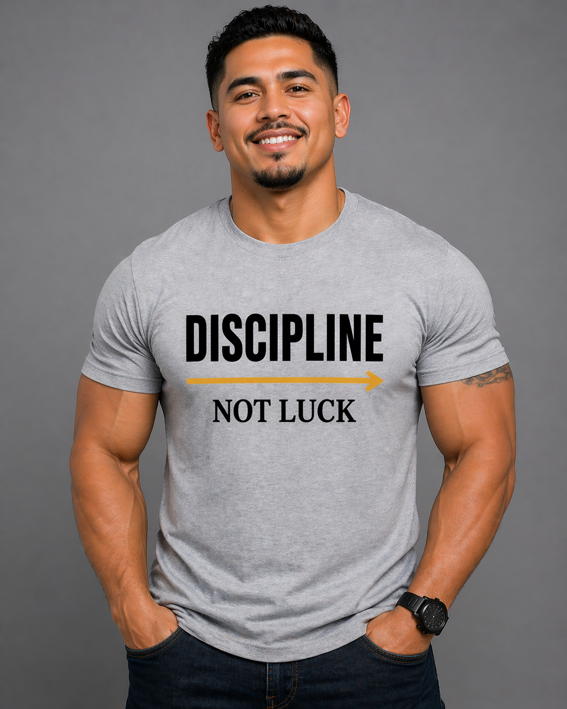 Discipline Not Luck tee – front