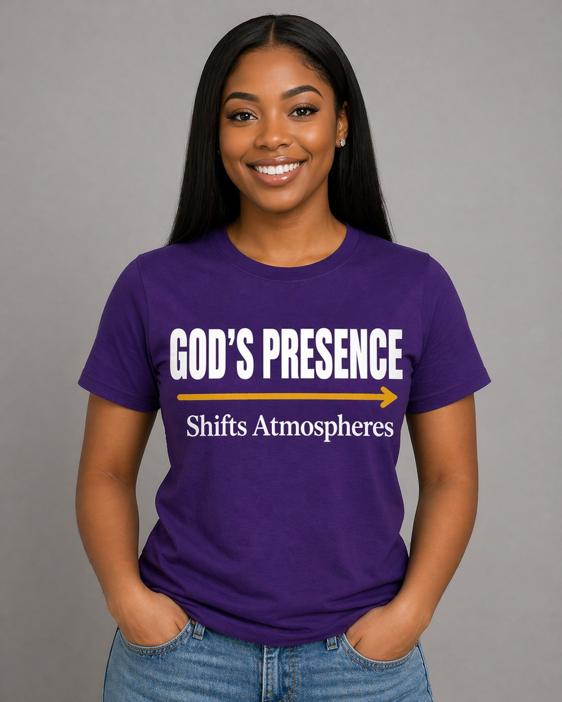 God's Presence Shifts Atmospheres tee – front